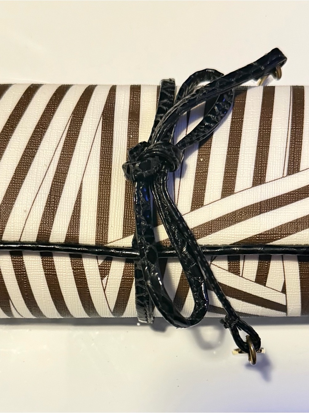Henri Bendel Disturbed Stripe Travel Jewelry Roll / Wrap